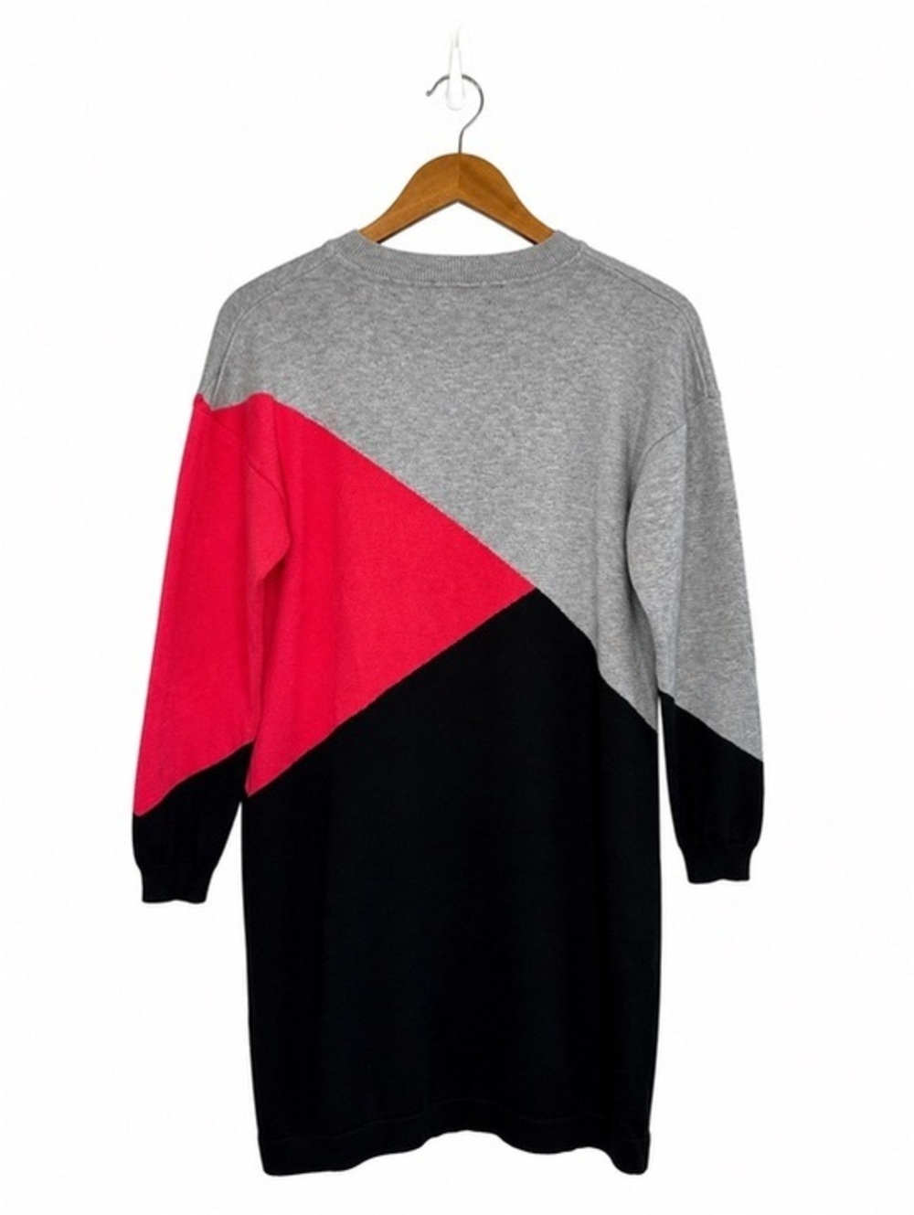 Sugarhill Brighton Colorblock Sweater Dress Black Pink Long Sleeve US 10 - Picture 4 of 4